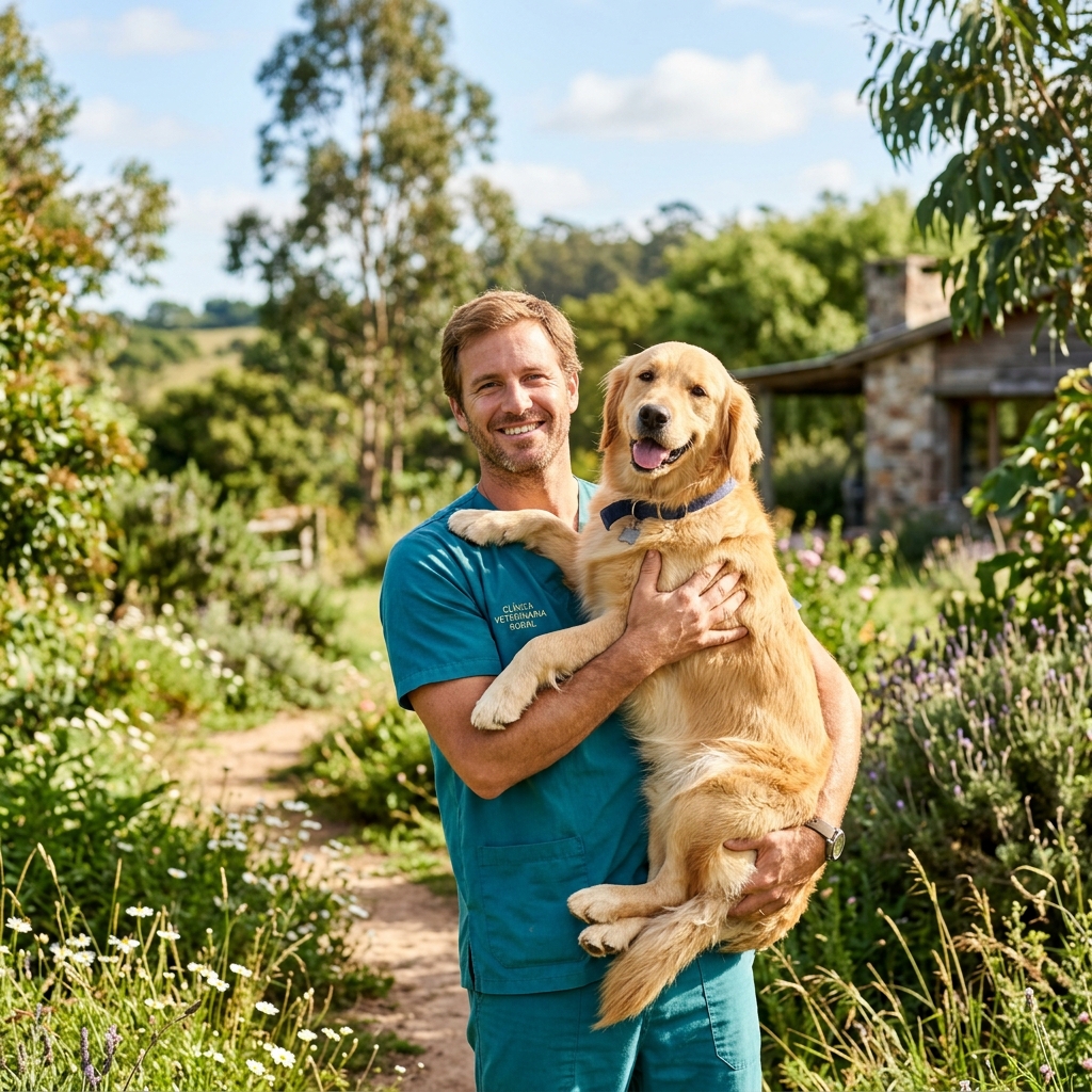Veterinario en Uruguay con perro